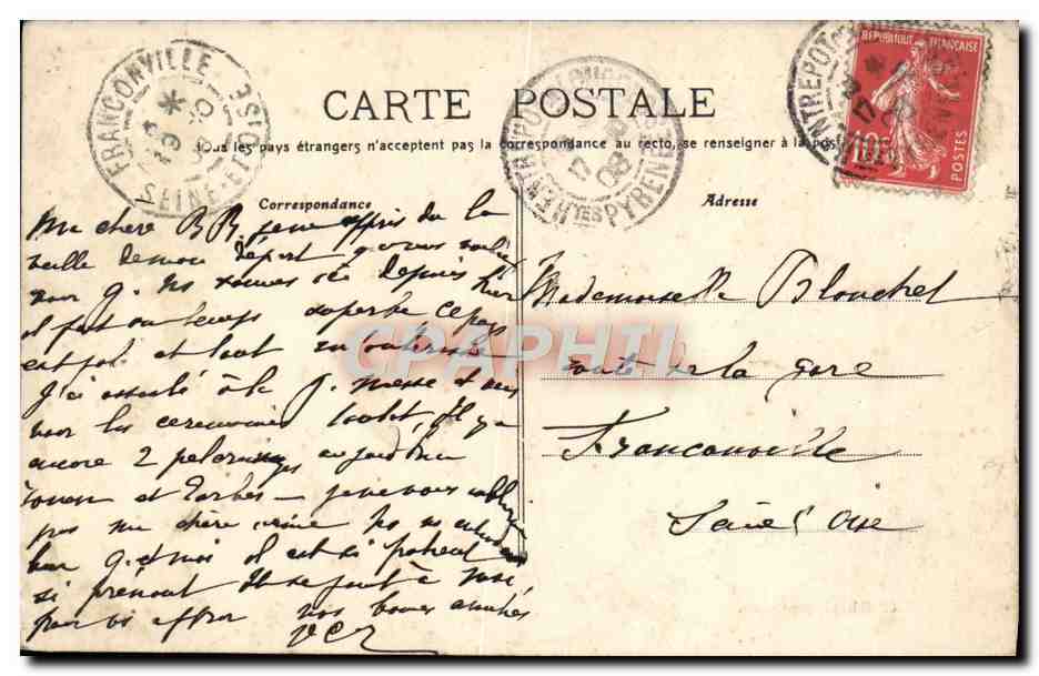 CPA Lourdes La 2eme Station Calvaire — Verso
