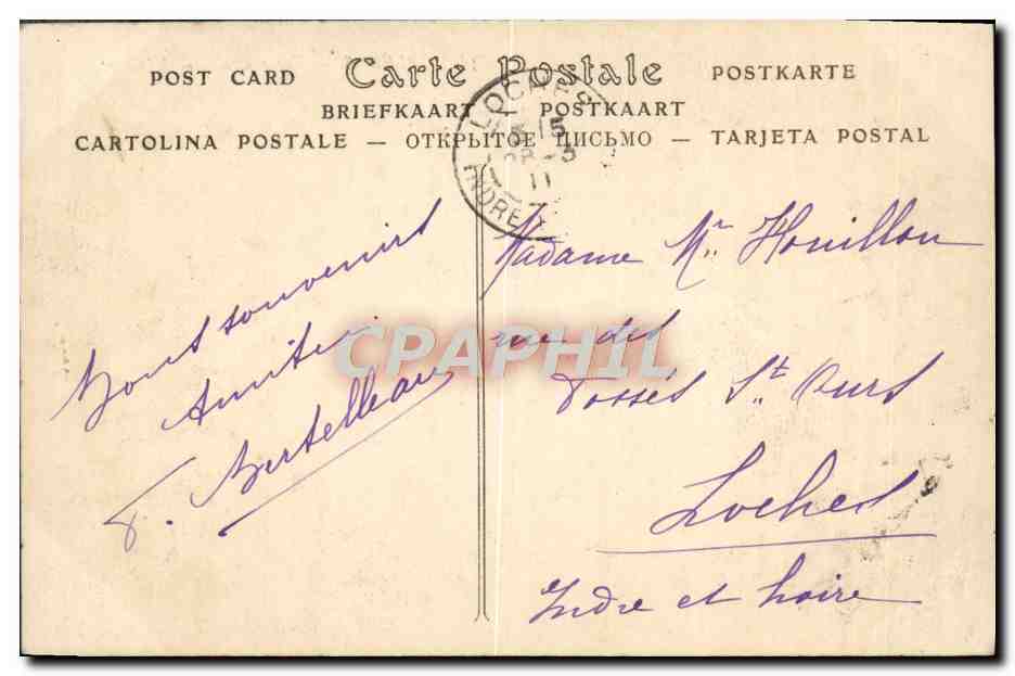 CPA Orleans vue generale Tramway — Verso