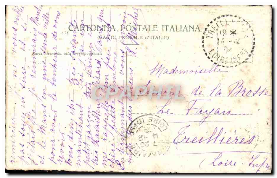CPA Cuneo Santuario Madonna della Riva — Rückseite