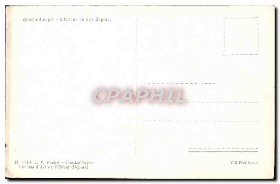 CPA Contantinople Interieur de Ste Sophie Turquie — Verso