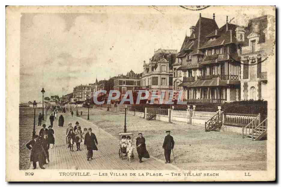 CPA Trouville Les Villas De La Place Voiture a chevre 