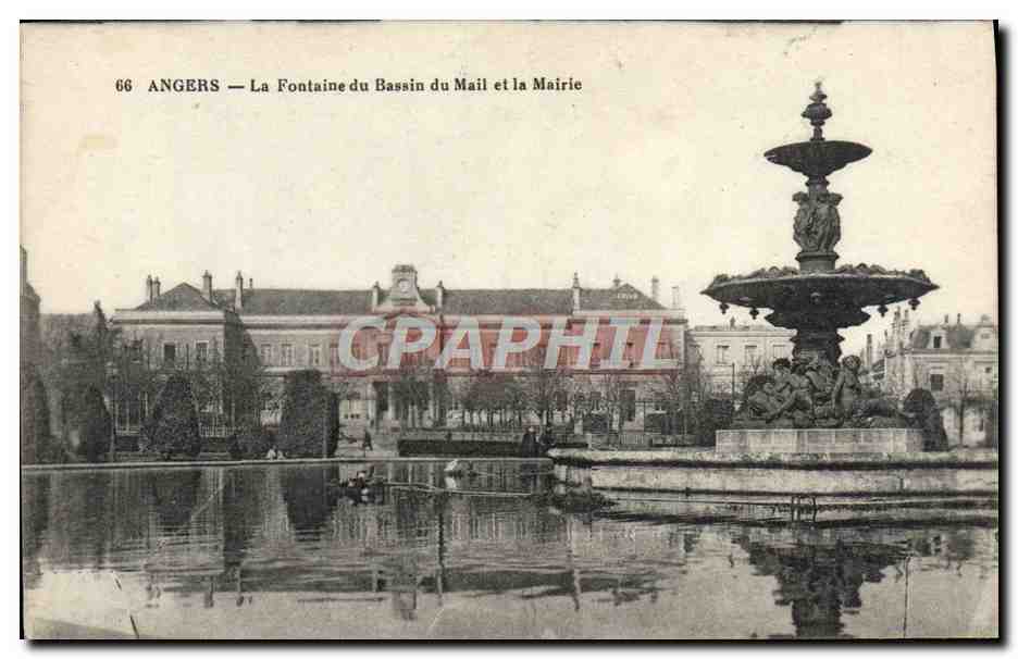 CPA Angers La Fontaine Du Bassin Du Mail Et La Mairie