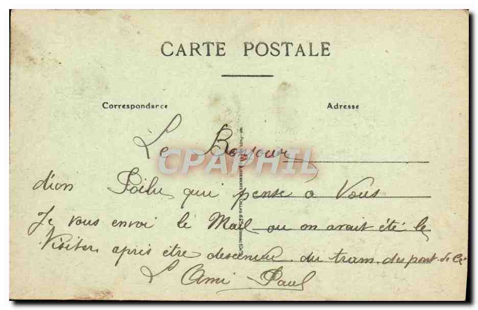 CPA Angers La Fontaine Du Bassin Du Mail Et La Mairie — Rückseite