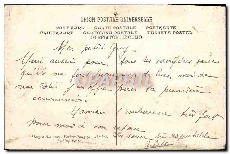 CPA Renouf Brumes Du Malin Appareillage Musee Du Luxembourg Bateaux  — Verso