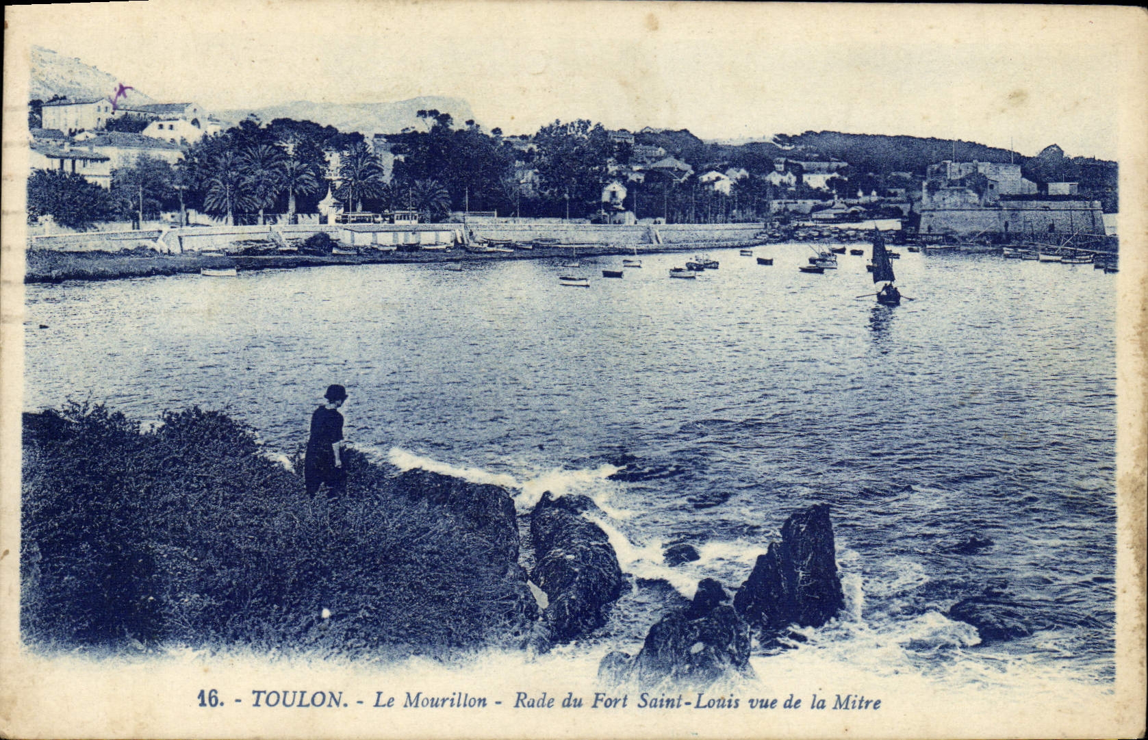 Toulon - Le Mourillon - Rade des Fort Saint-Lonis von der Mitre aus gesehen