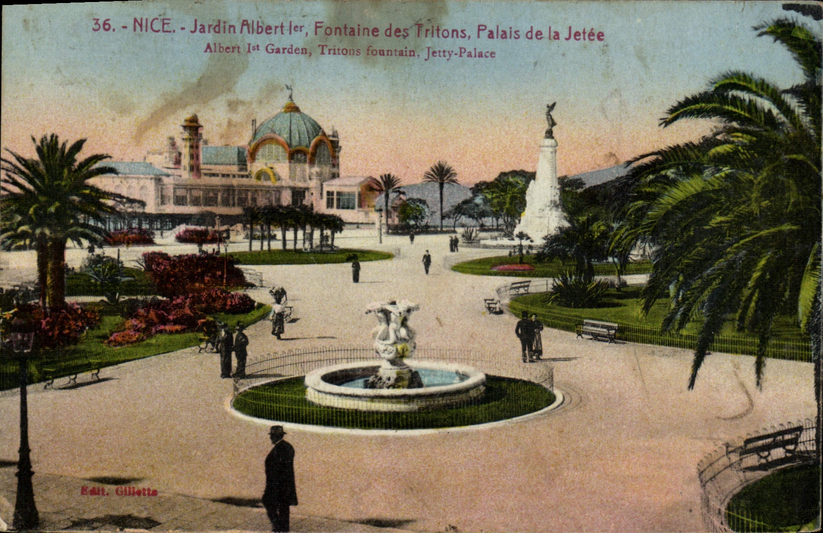 CPA Nice Jardin Albert 1er Fontaine Des Tritons Palais De La Jetee