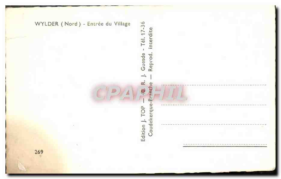 CPA Wylder Entree Du Village — Rückseite