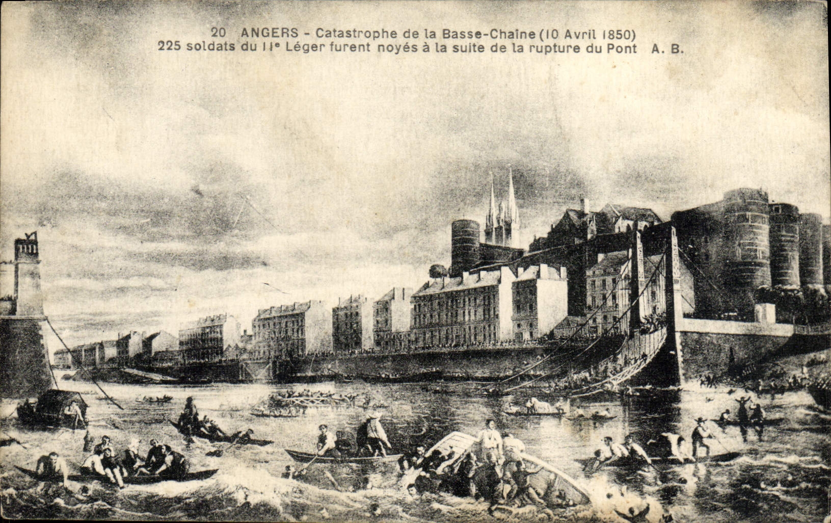 CPA Angers Catastrophe De La Basse Chaine 10 avril 1850