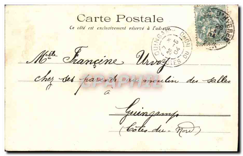 CPA Marseille Jardin Bonaparte — Rückseite