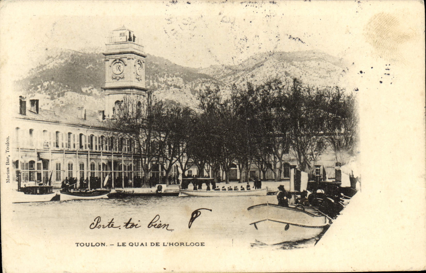 Toulon — Le Quai de l'Horloge — éditeur Marinus Bar, Toulon