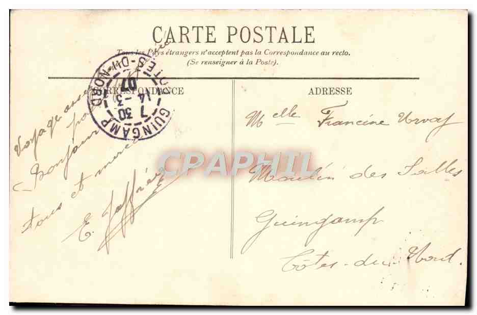CPA Marseille Le Pont Transbordeur — Verso