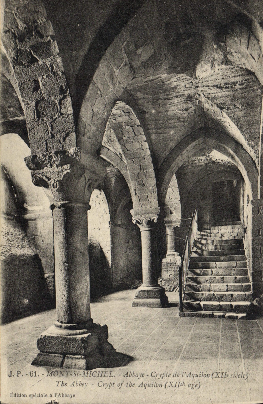 Mont-Saint-Michel - Abbey - Crypt of the Aquilon (12th century) — J.P. - 61 - Special Edition at the Abbey