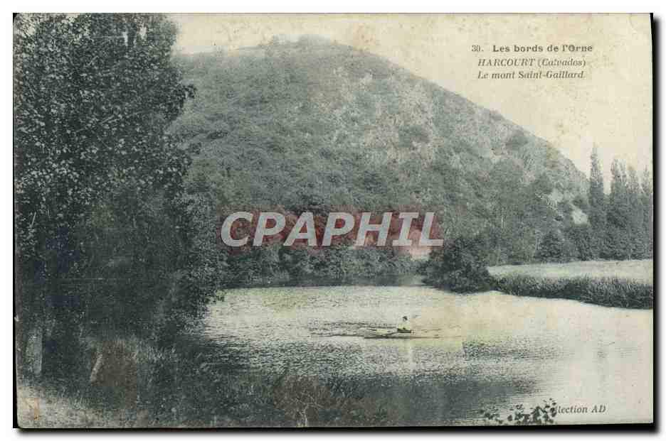 CPA Les Bords De L'Orne Harcourt Le Mont Saint Gaillard Canoe