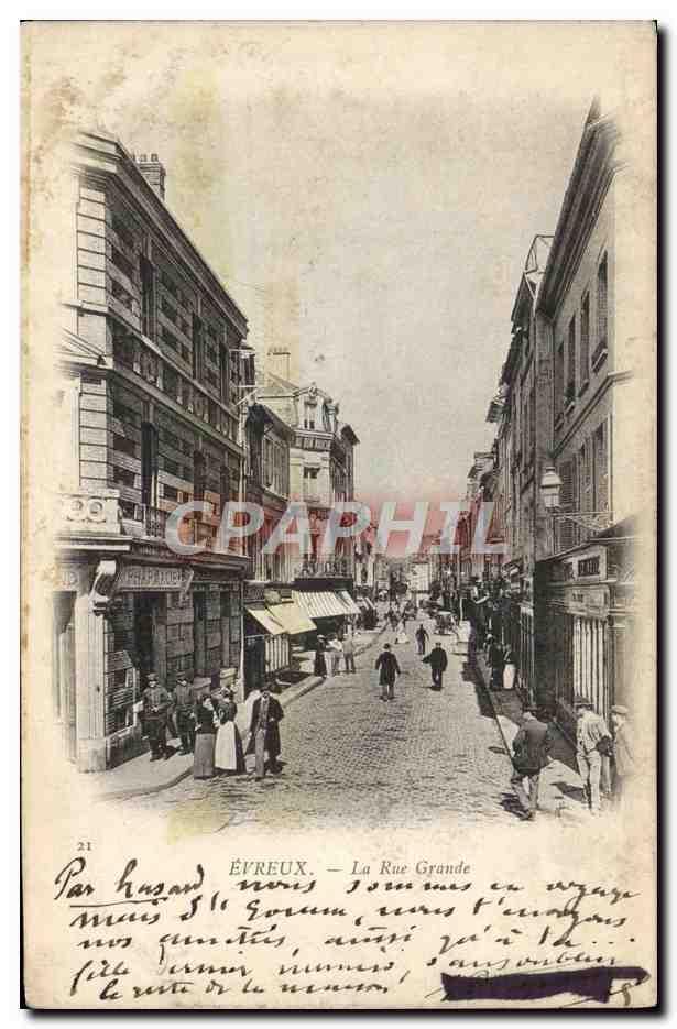 CPA Evreux La Rue Grande Pharmacie 
