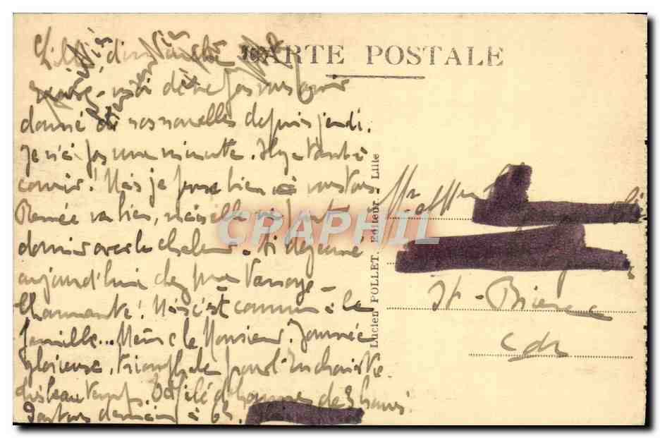 CPA Lille La Porte De Paris — Verso