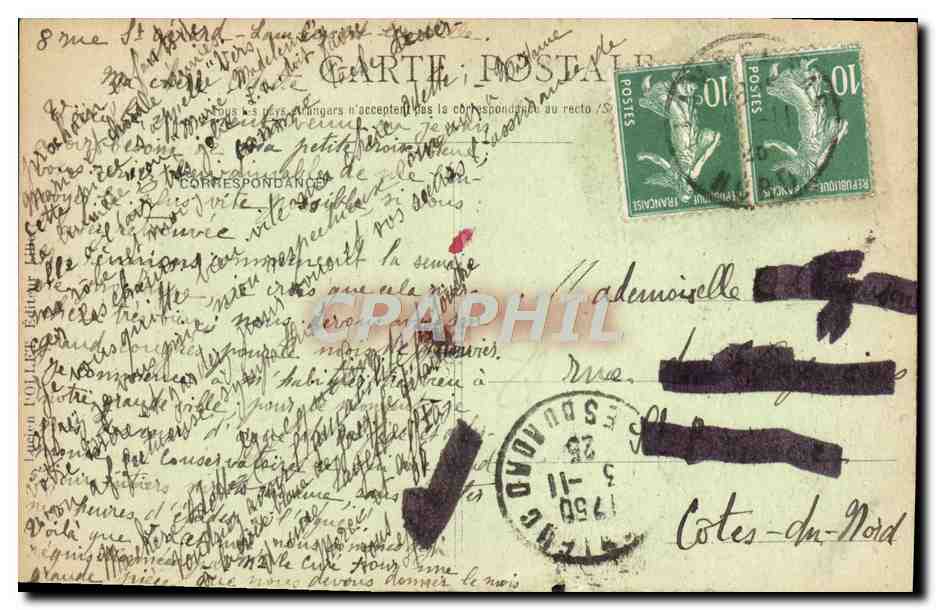 CPA Lille La Porte De Paris — Rückseite