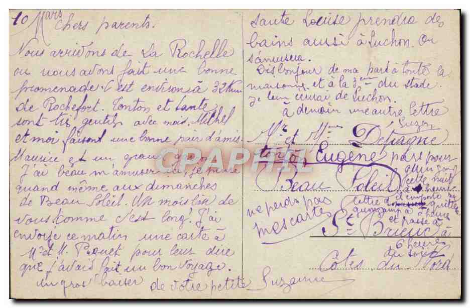 CPA La Rochelle Entree Du Port Bateau — Rückseite