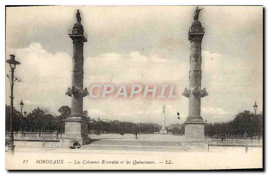 CPA Bordeaux Les Colonnes Restrales E Les Quinconces
