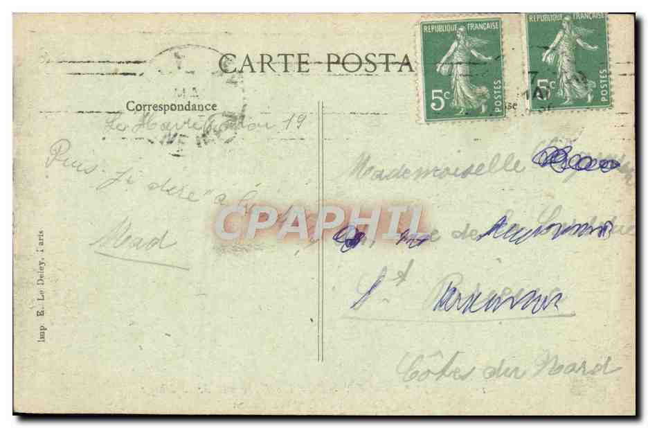 CPA Sainte Adresse La Heve Vue De La Plage  — Rückseite