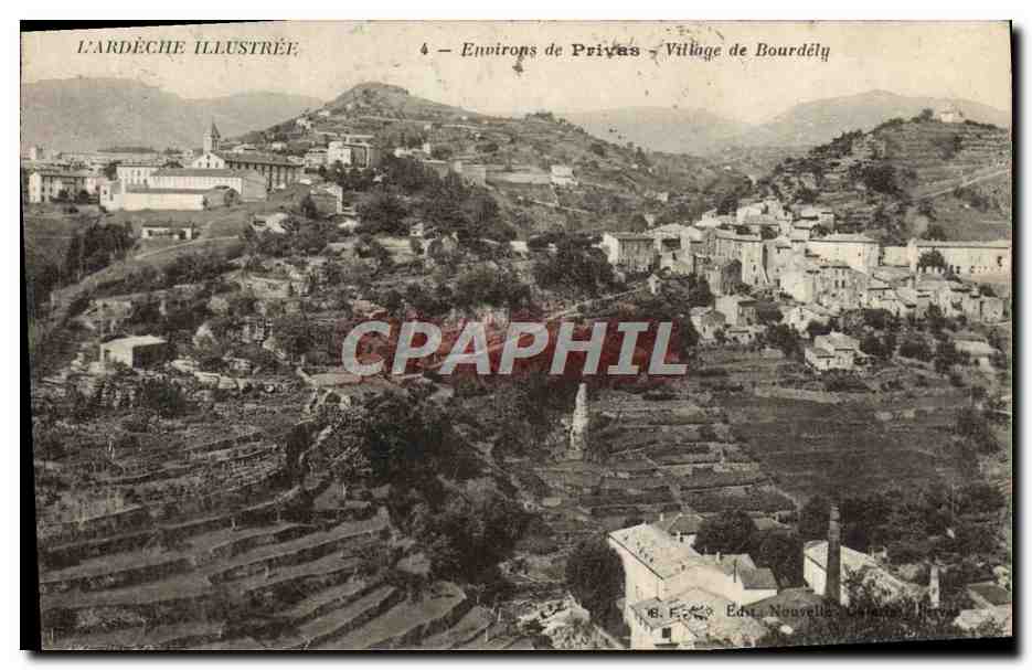 CPA L'Ardeche Illustree Environs De Privas Village de Bourdely 