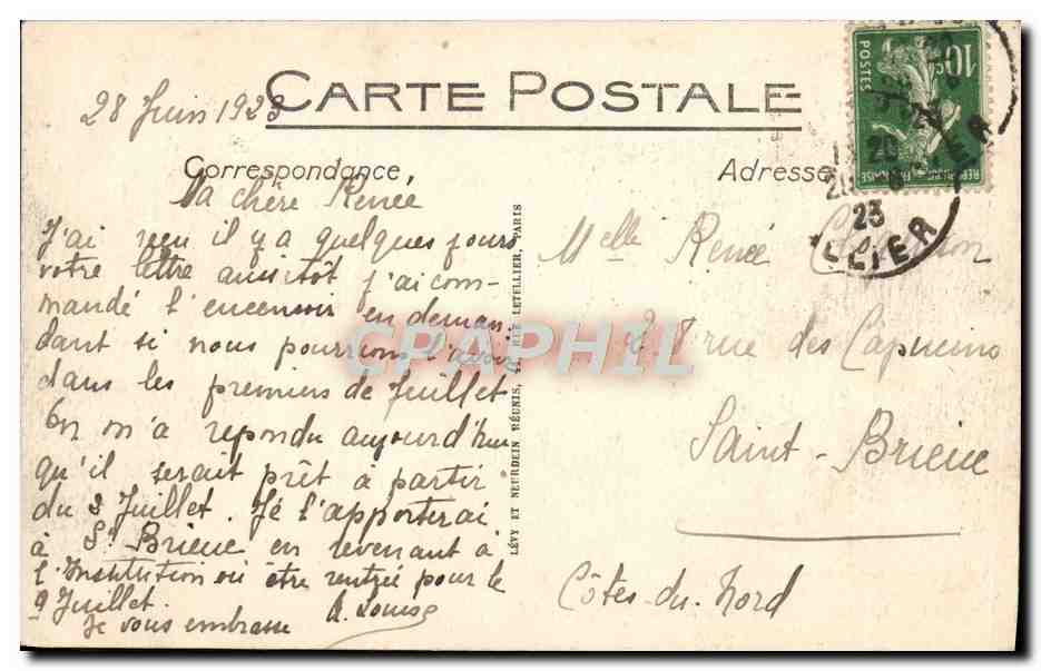 CPA Vichy Hotel Pavillon De Sevigne — Verso