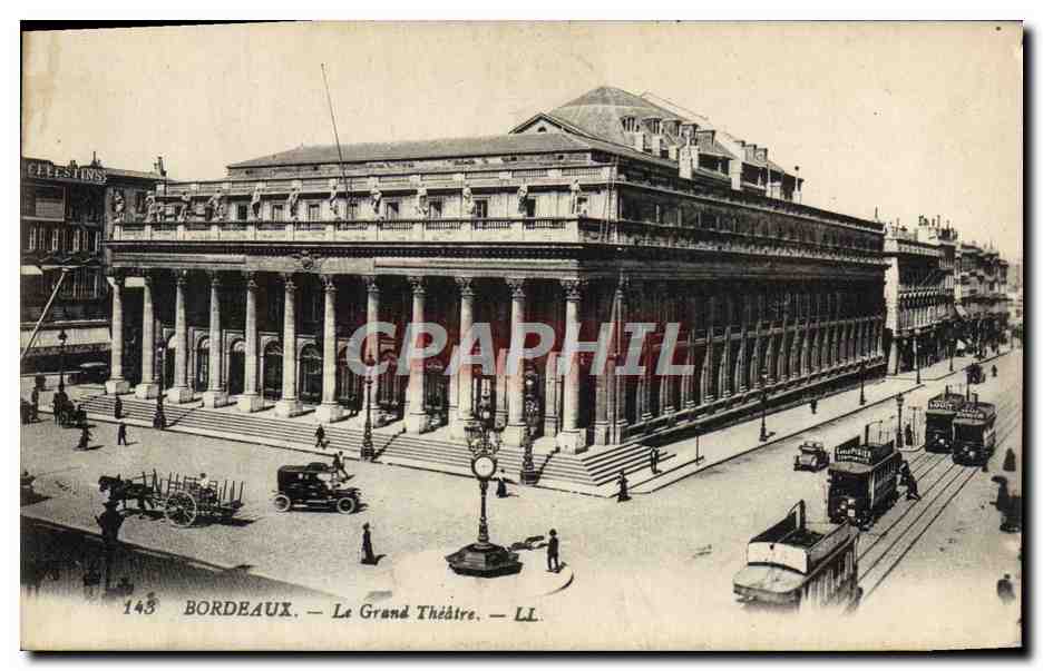 CPA Bordeaux Le Grand Theatre Tramway
