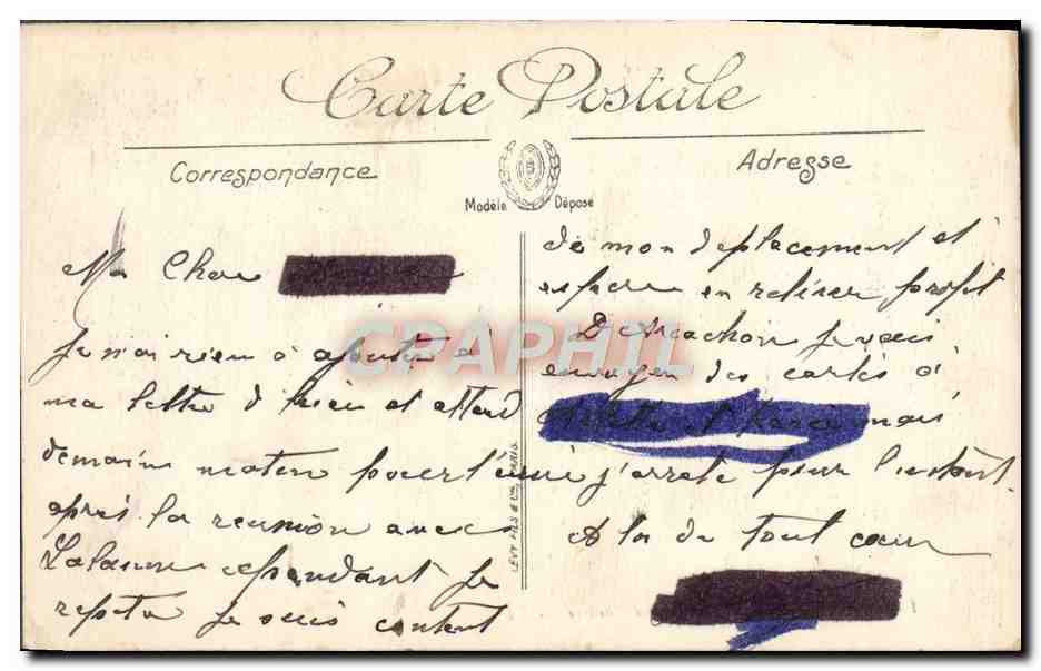 CPA Bordeaux Le Grand Theatre Tramway — Verso