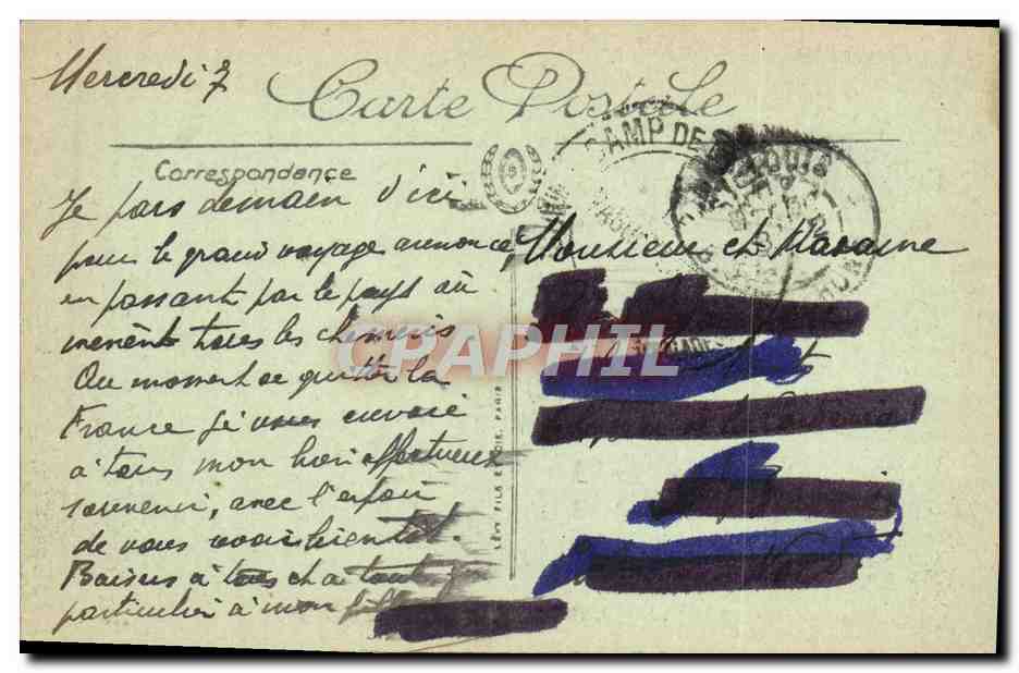 CPA Marseille La Caisse d'Epargne — Back