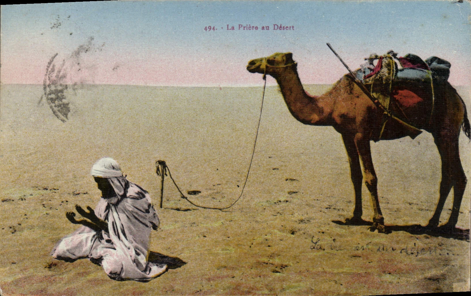 CPA La Priere Au Desert Chameau