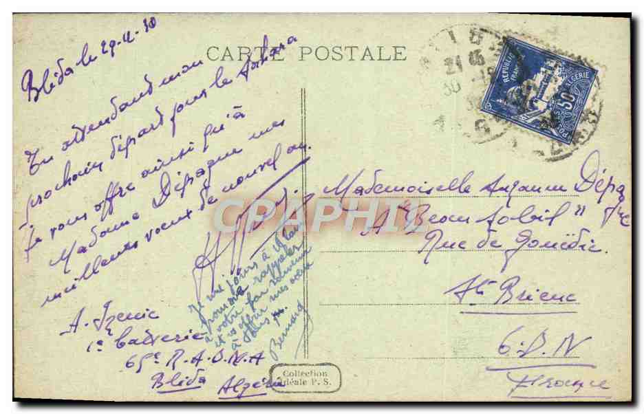 CPA La Priere Au Desert Chameau — Rückseite