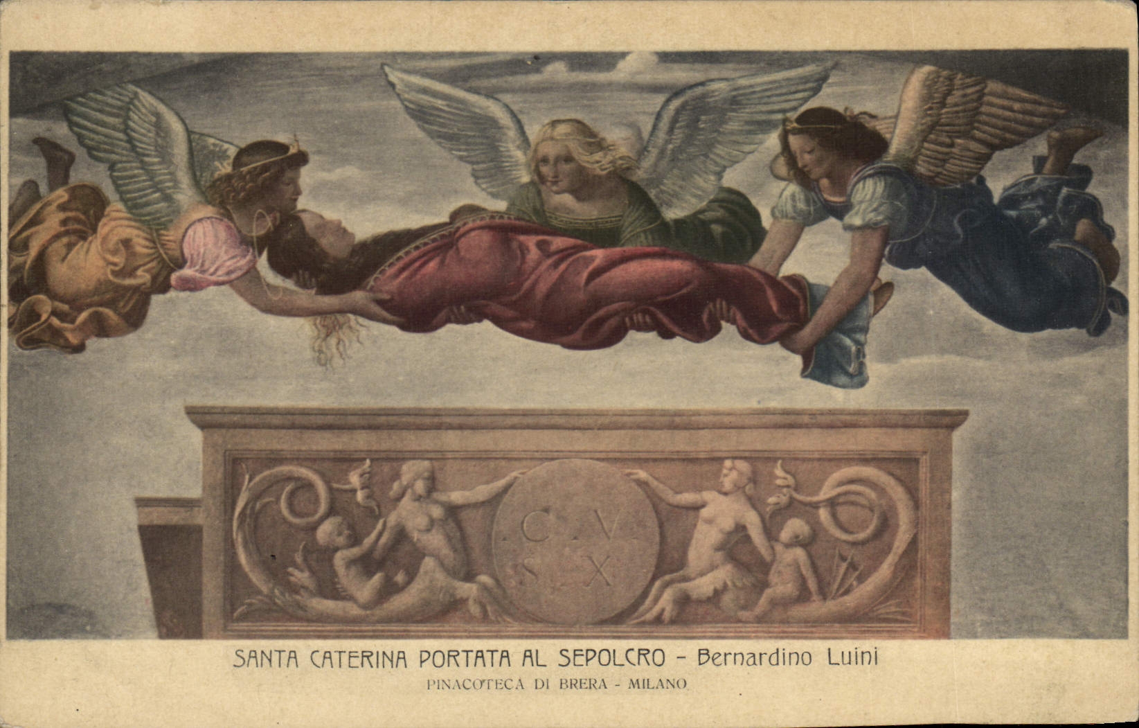 CPA Santa Caterina Portata Al Sepolcro Bernardino Luini Pinacoteca Di Milano Anges