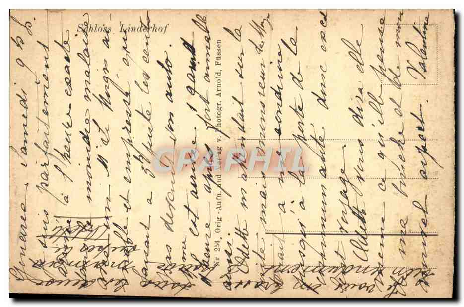 CPA Schloss Linoderhof — Verso
