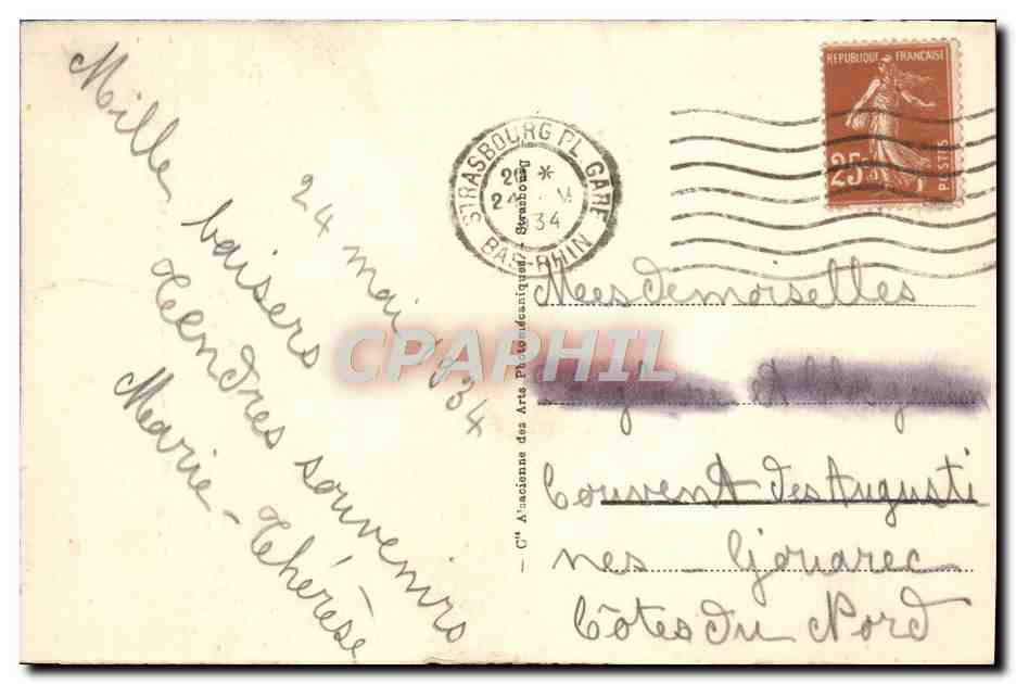 CPA Strasbourg Les Cigognes — Rückseite