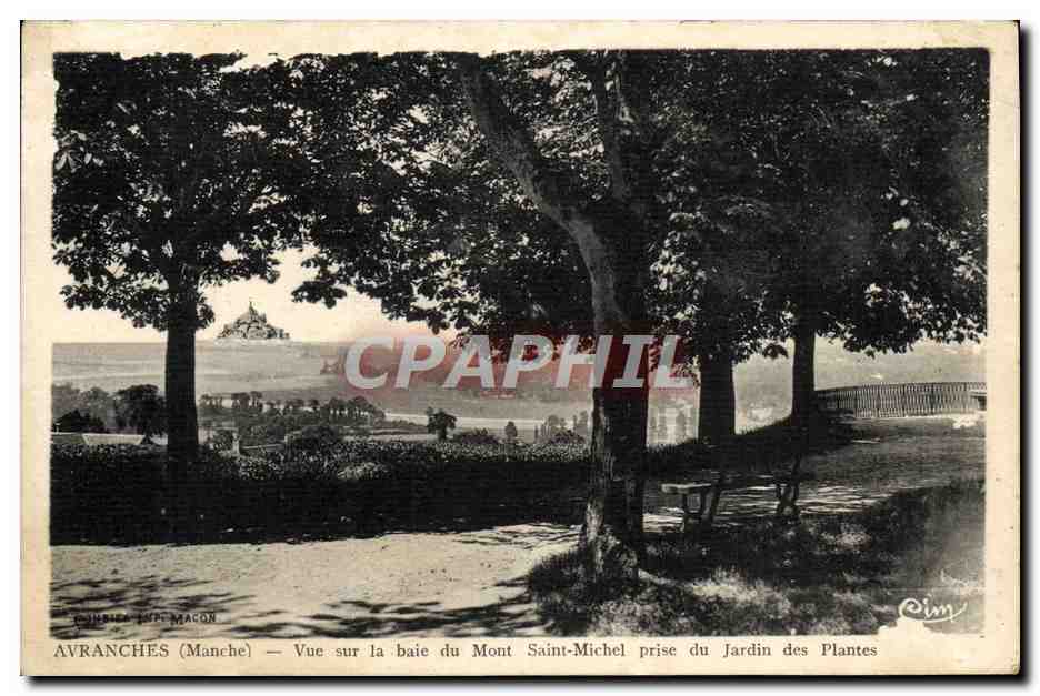 Avranches (Manche) — Vue sur la baie du Mont Saint-Michel prise du Jardin des Plantes — Éditeur : L. Macon