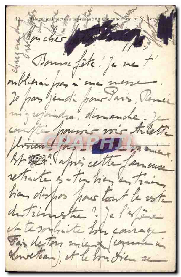 CPA Soeur Therese de I'Enfant Jesus — Verso