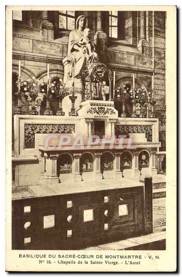 CPA Basilique Du Sacre coeur De Montmartre Chapelle de la Sainte Vierge L'autel