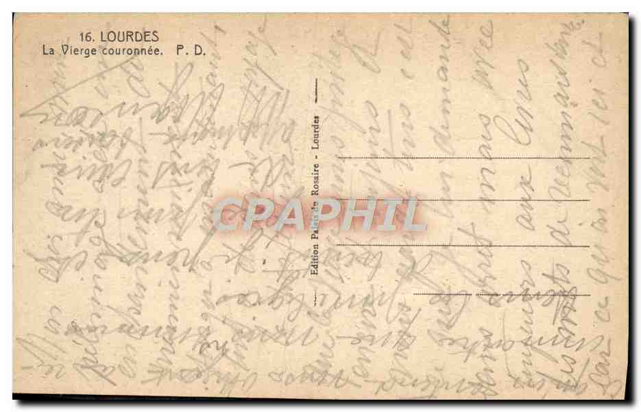 CPA Lourdes La Vierge Couronnee — Verso