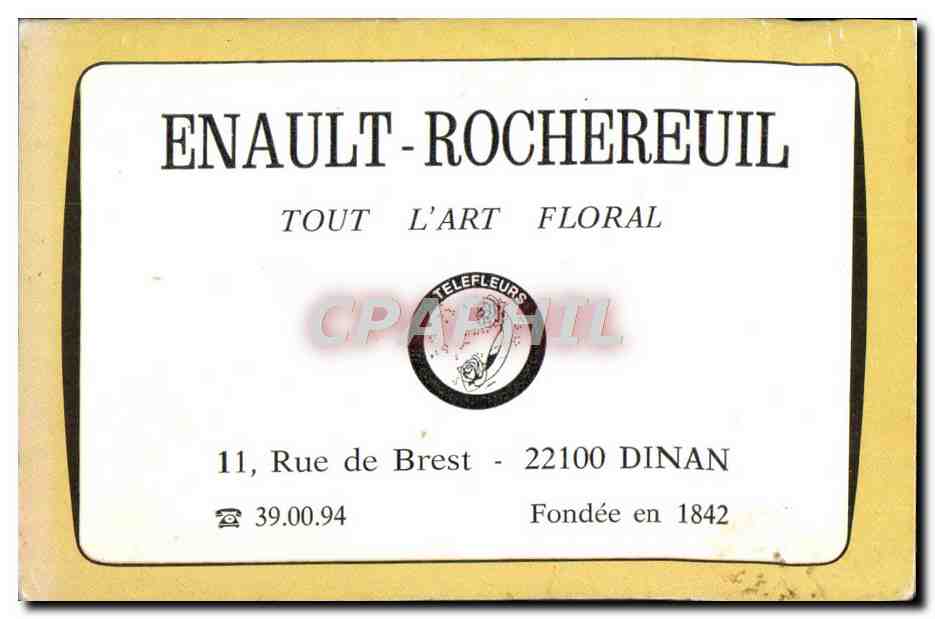 Calendrier depliant 1977 Enault Rochereuil Rue de Brest Dinane — Rückseite
