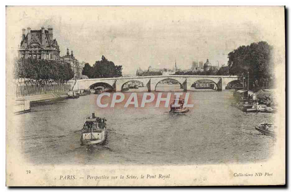 CPA Paris Perspective sur la Seine le Pont Royal