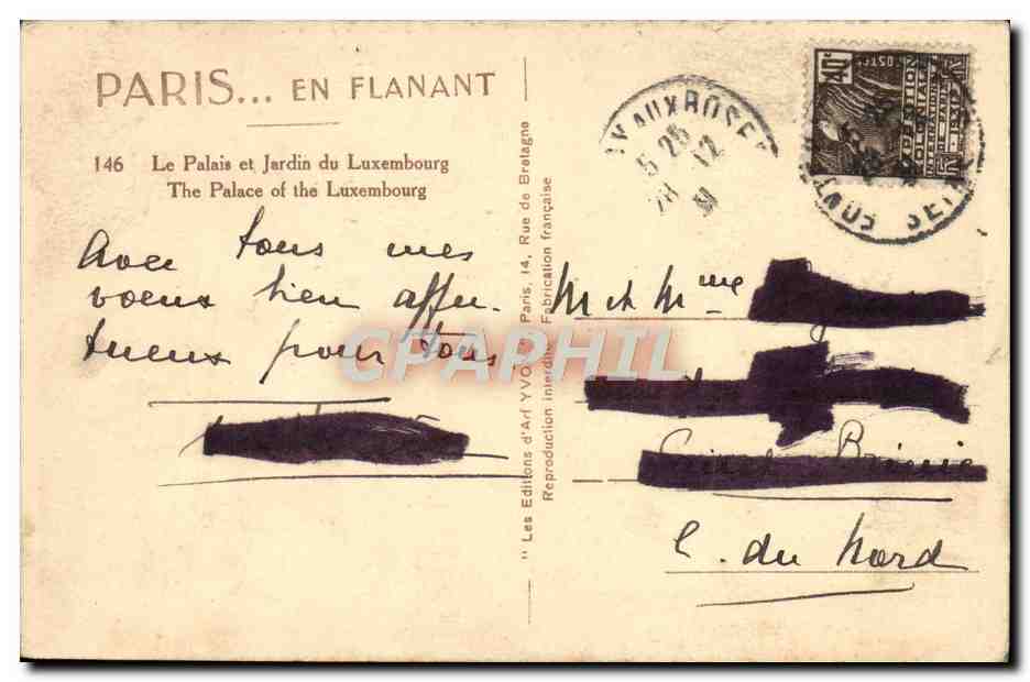 CPA Paris En Flanant Le palais et jardin du Luxembourg — Verso