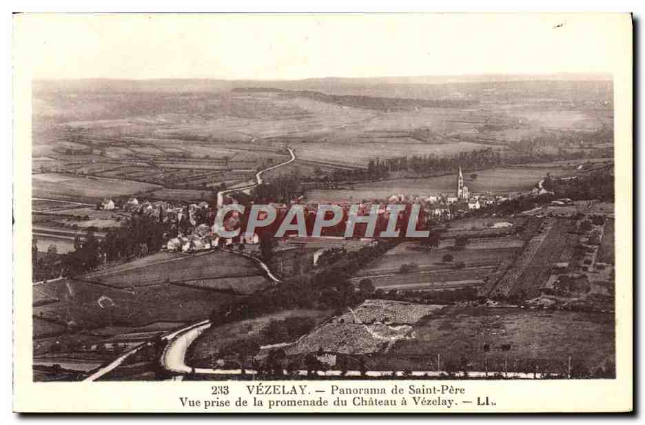 VÉZELAY — Panorama de Saint-Père — Vue prise de la promenade du Château à Vézelay — L.I. — n° 233