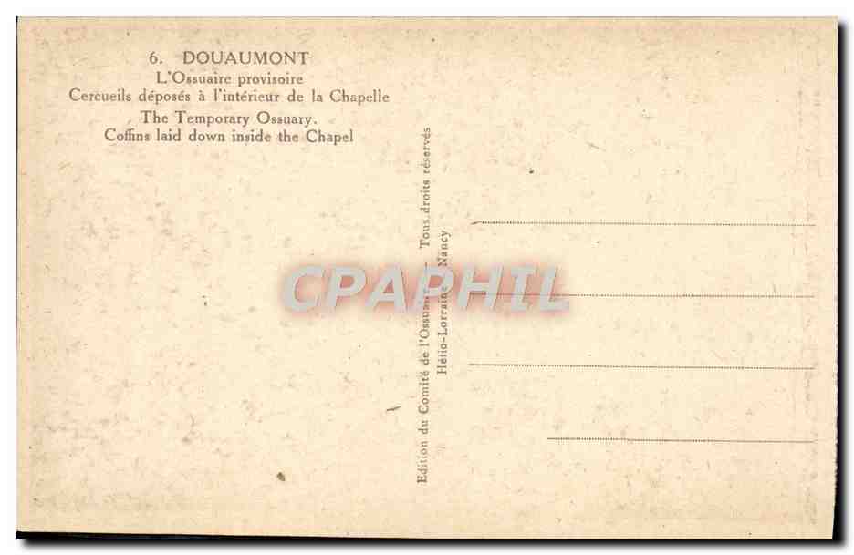 Douaumont — L'Ossuaire provisoire — Édition du Comité de l'Ossuaire, Nancy — Reverso