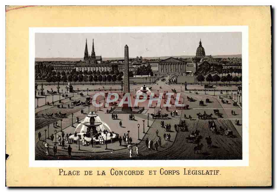 Antike Ansichtskarte Place De La Concorde Et Corps Legislatif