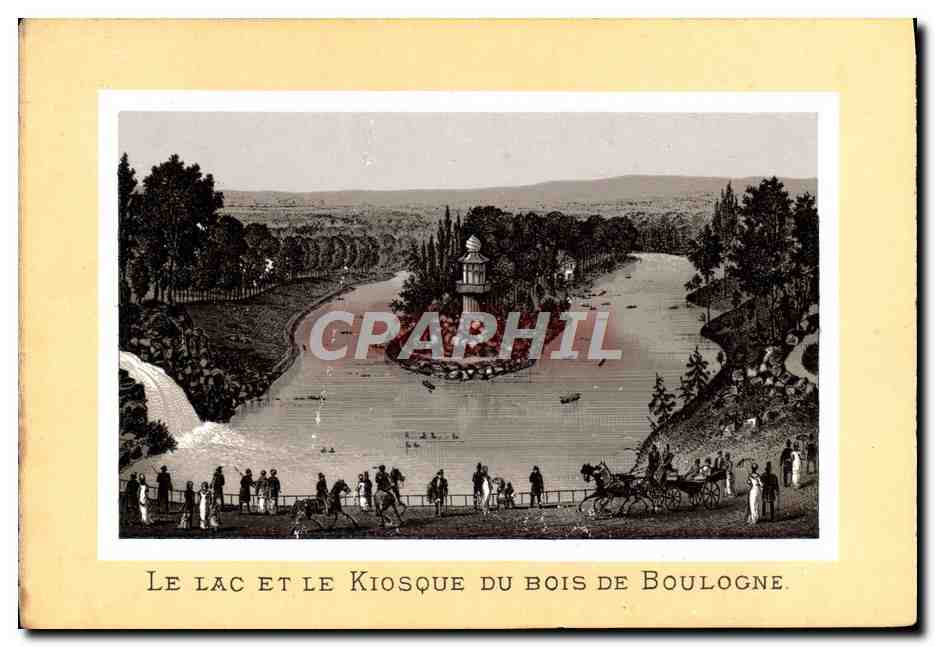 CPA Paris Le Lac Et Le Kiosque Du Bois De Boulogne