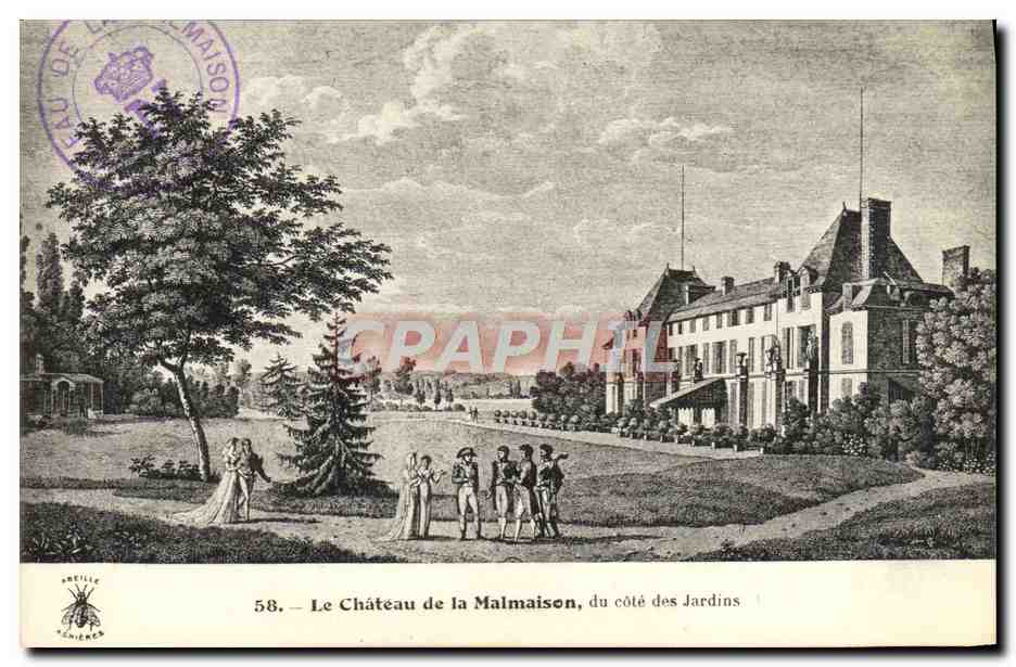 CPA Le Chateau de la Malmaison du cote des Jardins Napoleon 1er