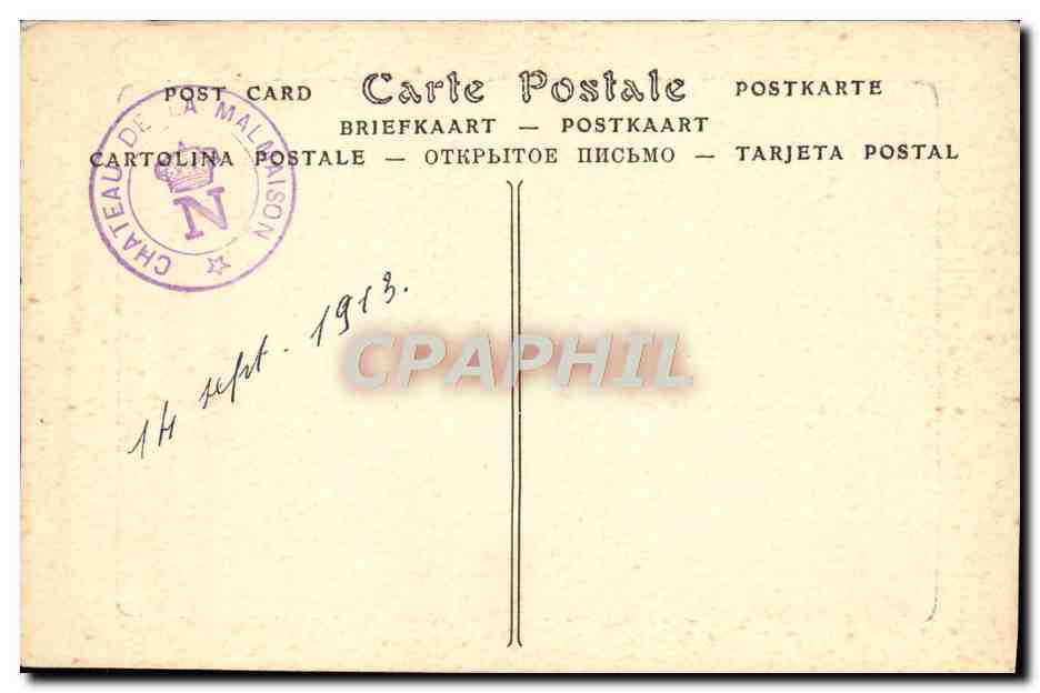 CPA Chateau De La Malmaison L'imperatrice Josephine Baron Gerard — Verso
