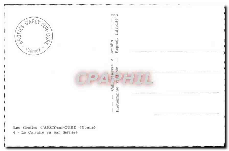 CPM Les Grottes d'Arcy sur Cure Le calvaire vu par derriere — Verso