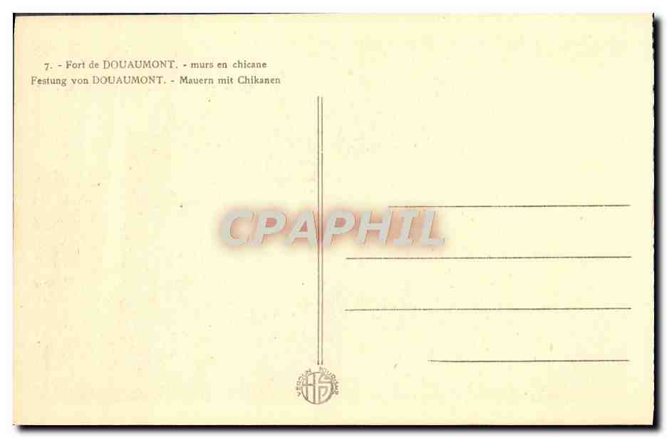 CPA Fort de Douaumont Murs en Chicane Militaria — Rückseite