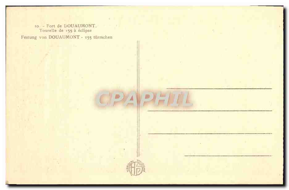 CPA Fort de Douaumont Tourelle de 155 a eclipse Militaria — Rückseite
