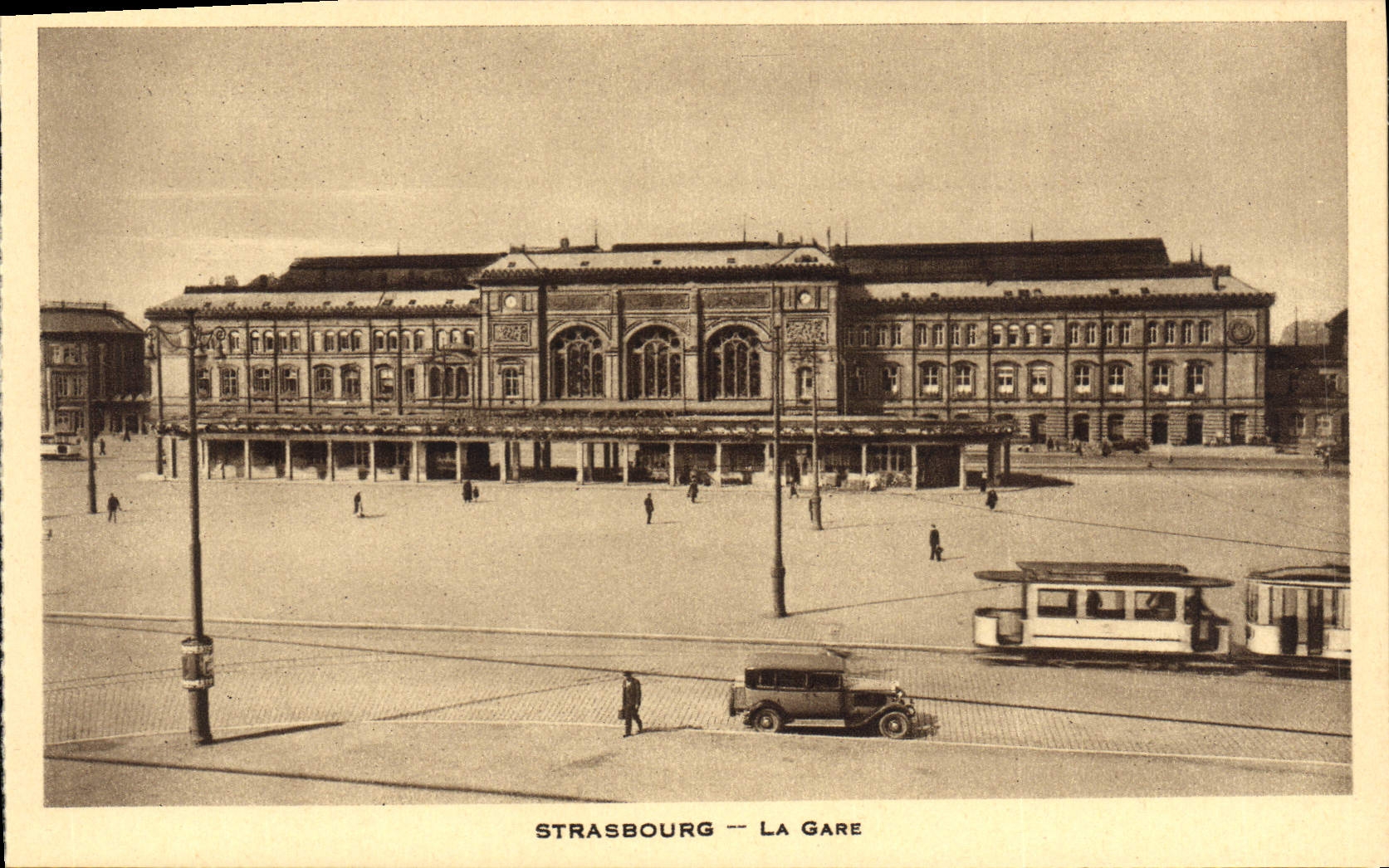 CPA Strabourg La Gare Tramway